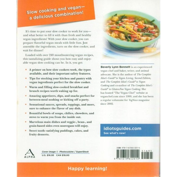 The Complete Idiot's Guide to Vegan Slow Cooking by Beverly Bennett Vegetarian - Picture 2 of 2